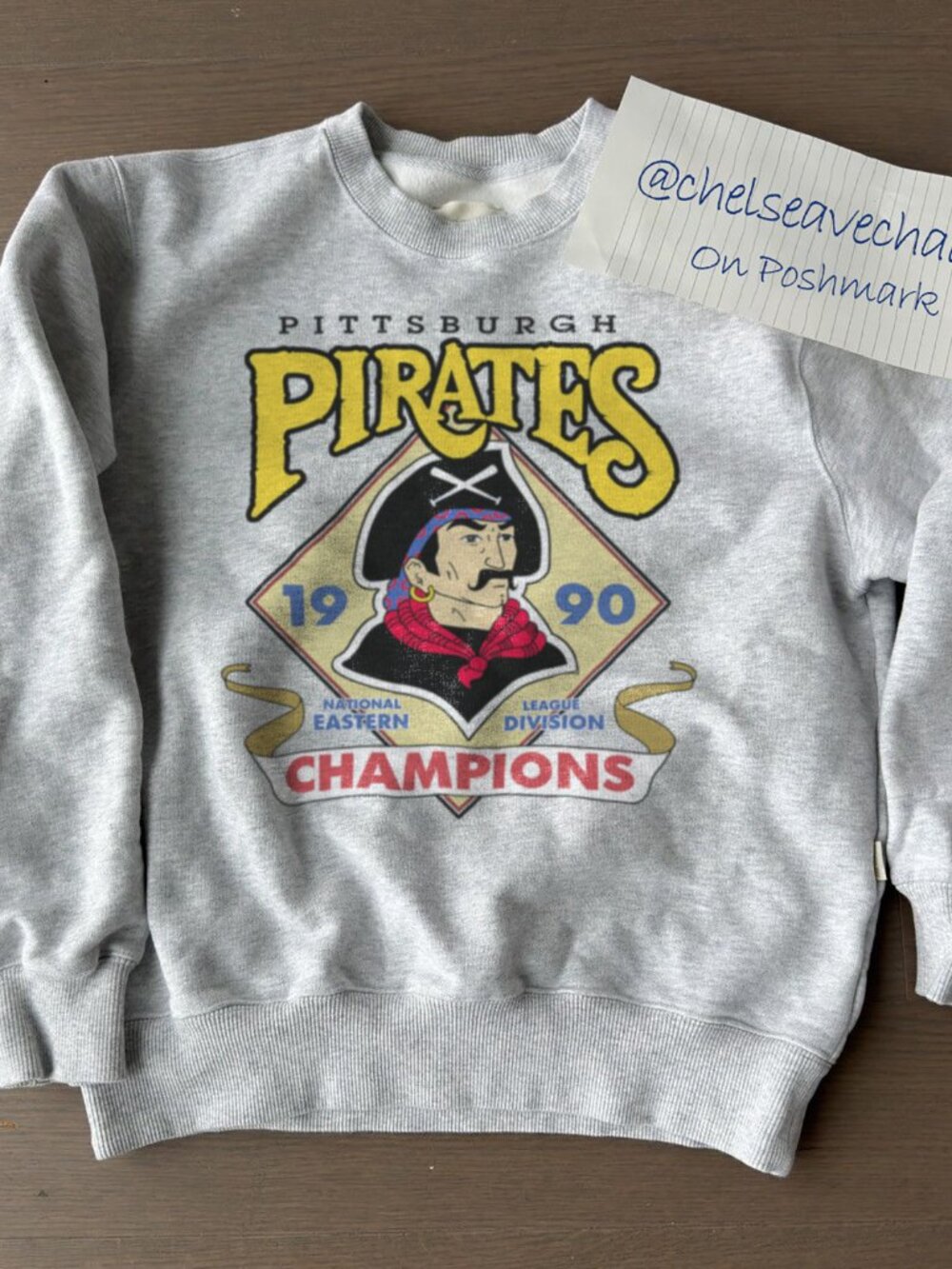 Vintage 1990 Pittsburgh Pirates Eastern Division Champions Baseball Sweatshirt